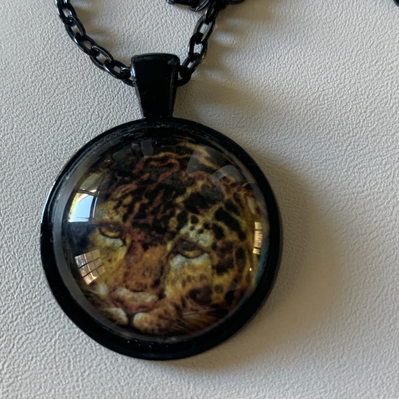 Necklace leopard big cat face - Picture 4 of 8
